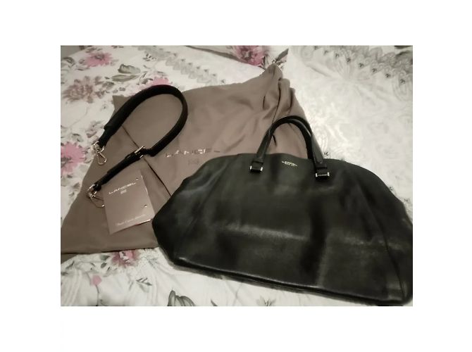 BORSA A MANO LANCEL 48 50 A06343 PELLE NERA CON TRACOLLA Nero - vista 2