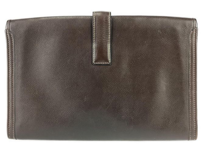 Hermès Borsa Clutch Hermes Jige PM Marrone scuro - vista 3