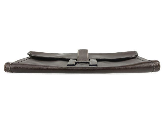 Hermès Borsa Clutch Hermes Jige PM Marrone scuro - vista 4