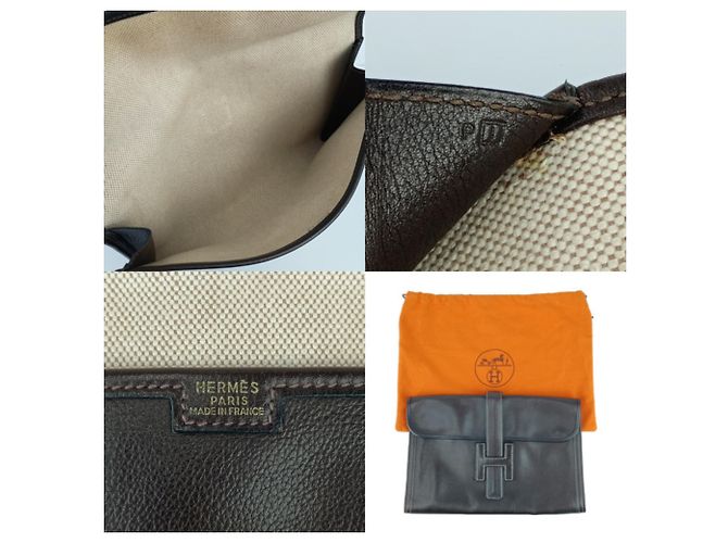 Hermès Borsa Clutch Hermes Jige PM Marrone scuro - vista 9