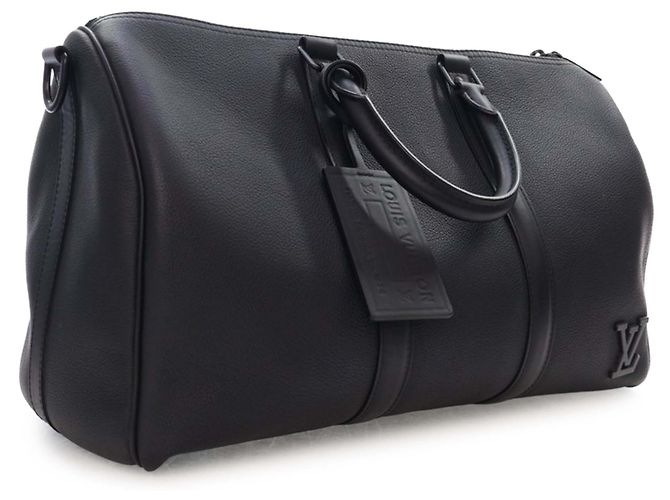 Louis Vuitton Black Aerogram Keepall Bandoulière 40 Noir - vue 3