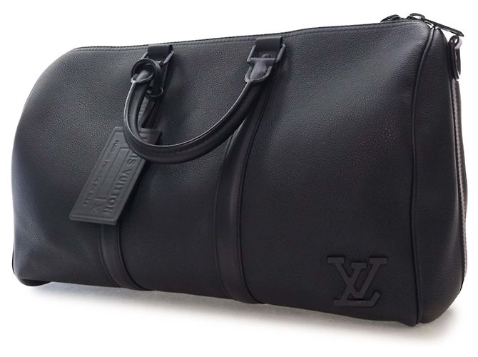 Louis Vuitton Black Aerogram Keepall Bandoulière 40 Noir - vue 4