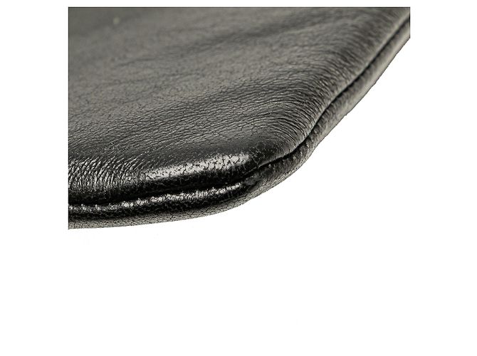 Saint Laurent Schwarze antike Lammleder Sid Flach Umhängetasche - Ansicht 10