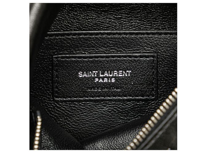 Saint Laurent Schwarze antike Lammleder Sid Flach Umhängetasche - Ansicht 5
