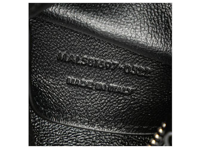 Saint Laurent Schwarze antike Lammleder Sid Flach Umhängetasche - Ansicht 6