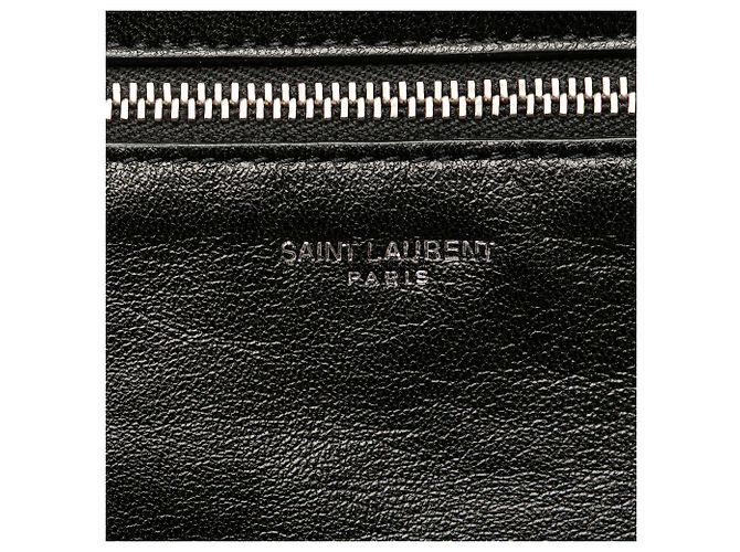 Saint Laurent Schwarze antike Lammleder Sid Flach Umhängetasche - Ansicht 7