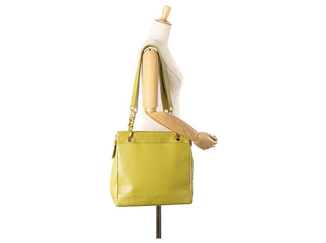 Borsa a spalla Chanel Green Triple CC Caviar Verde Verde chiaro - vista 16