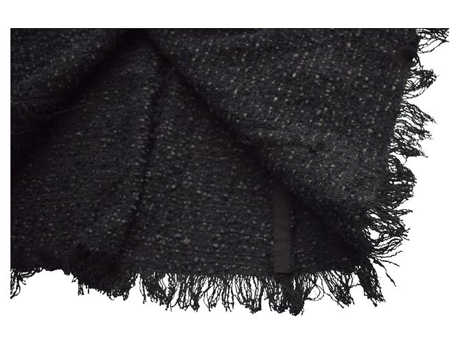 Chaleco sin mangas de punto de mezcla de algodón negro con flecos Lanvin talla 42 - vista 10