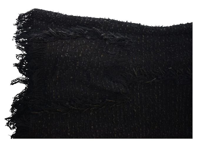 Chaleco sin mangas de punto de mezcla de algodón negro con flecos Lanvin talla 42 - vista 8