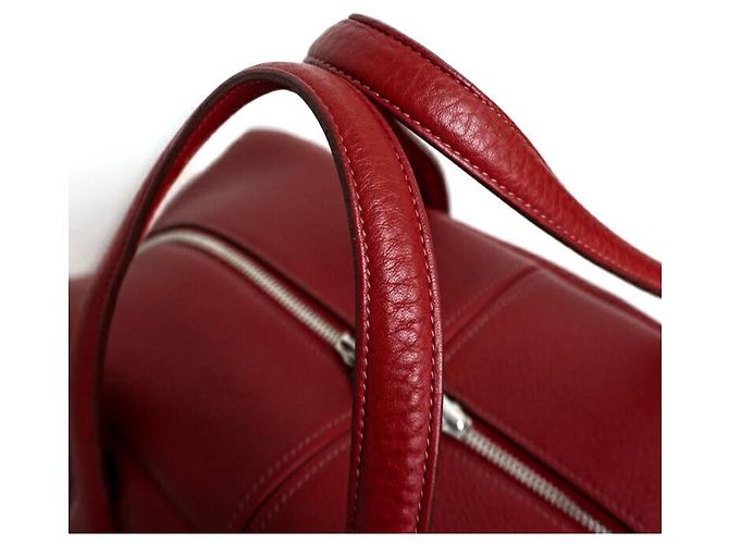 Hermès Borsa Boston Rossa Clemence Hermes Victoria 43 Rosso - vista 6