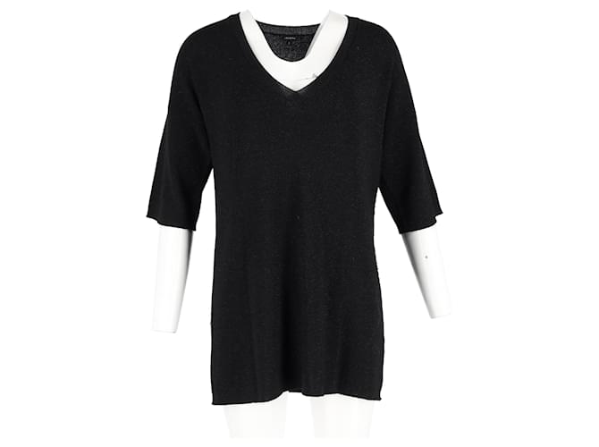 Joseph Knit V-Ausschnitt Pullover in schwarzem Lurex - Ansicht 4