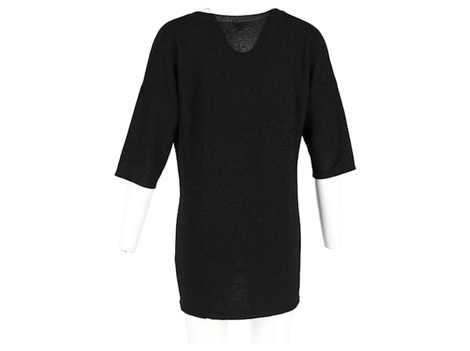 Joseph Knit V-Ausschnitt Pullover in schwarzem Lurex - Ansicht 6