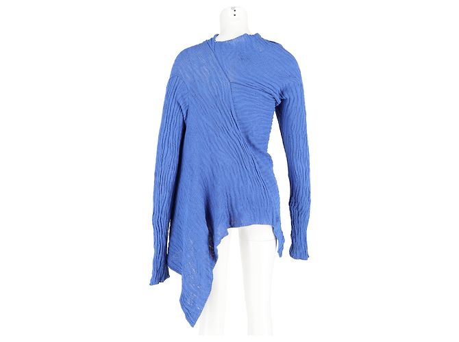 Asymmetrischer Pullover von Marques Almeida aus blauer Baumwolle - Ansicht 6
