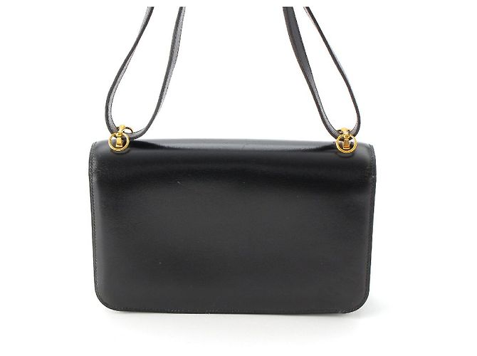 Hermès Borsa a spalla in vitello box nero Hermes Dolly - vista 4