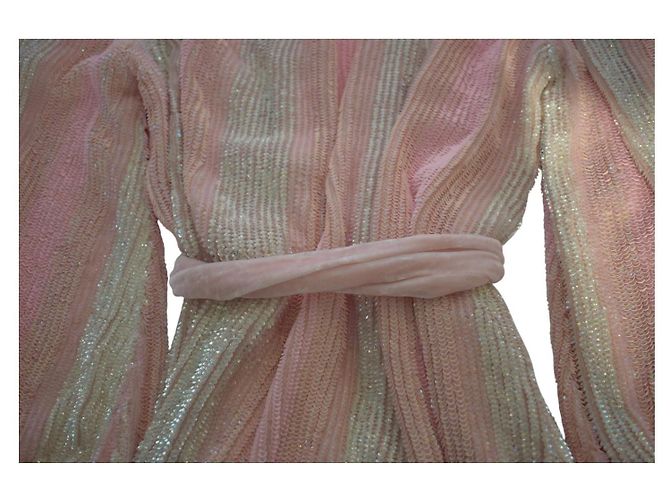 Retrofête Abito Gabrielle di Retrofete completamente paillettato, maniche lunghe, mini wrap, taglia XS - vista 12