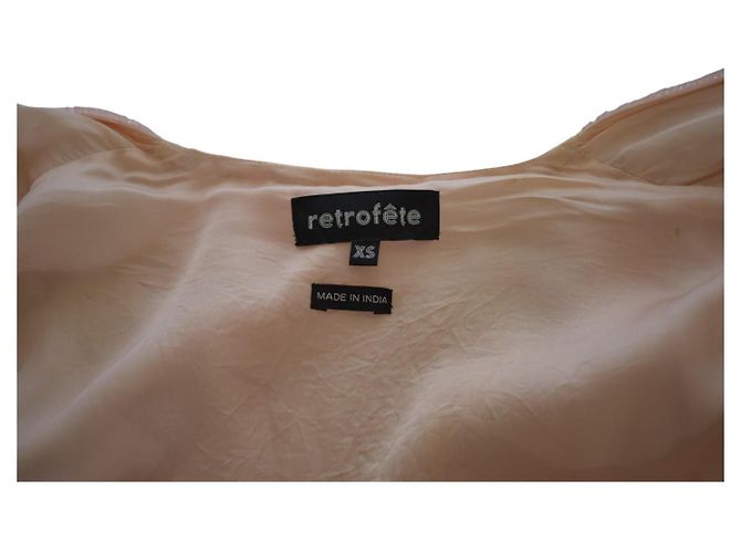 Retrofête Abito Gabrielle di Retrofete completamente paillettato, maniche lunghe, mini wrap, taglia XS - vista 5