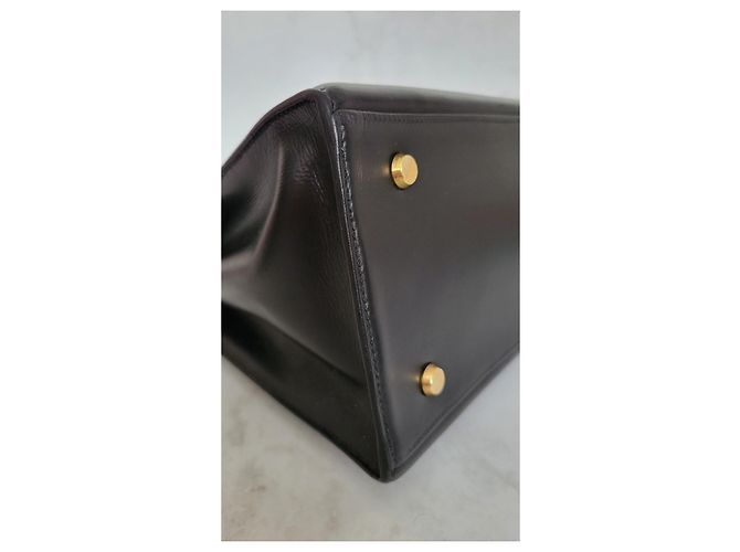 Borsa Hermès Kelly Sellier 32 in pelle box nera Nero - vista 12
