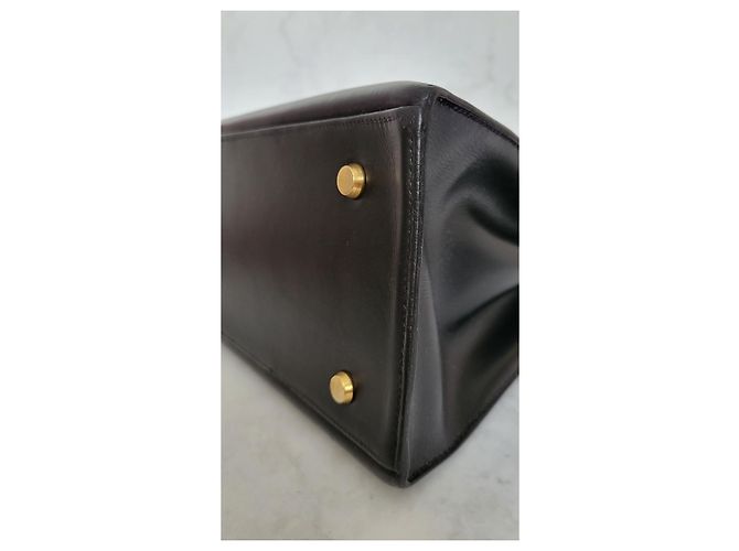 Borsa Hermès Kelly Sellier 32 in pelle box nera Nero - vista 13