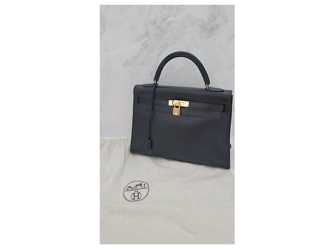 Borsa Hermès Kelly Sellier 32 in pelle box nera Nero - vista 4
