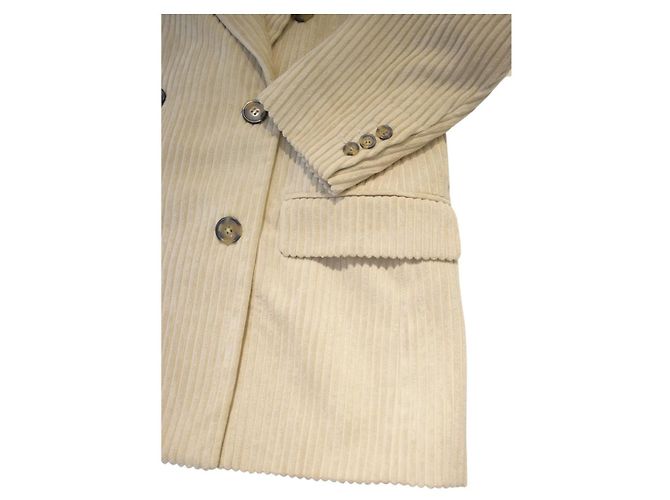 NWT Isabel Marant Étoile Daleyo Blazer de pana de doble botonadura crema 36 Beige - vista 10