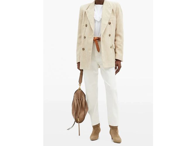 NWT Isabel Marant Étoile Daleyo Blazer de pana de doble botonadura crema 36 Beige - vista 13