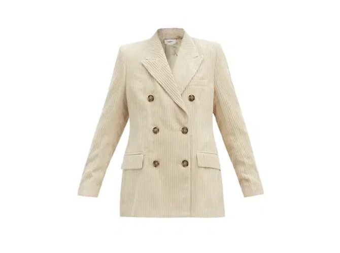 NWT Isabel Marant Étoile Daleyo Blazer de pana de doble botonadura crema 36 Beige - vista 3