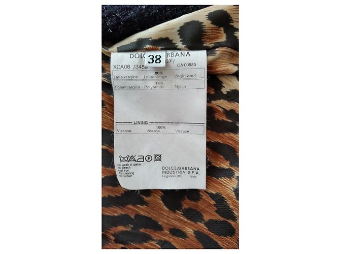 Dolce & Gabbana DOLCE&GABBANA ABRIGO DE UN BOTÓN EN TWEED BOUCLÉ LAMÉ. Negro - vista 3