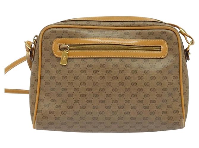 Gucci Borsa a Spalla Micro GG Supreme PVC Beige Oro 007 58 0014 Auth ki5741 D'oro - vista 2