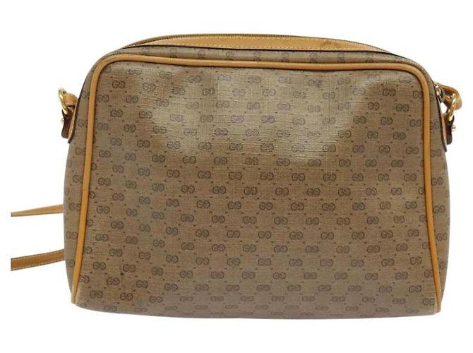 Gucci Borsa a Spalla Micro GG Supreme PVC Beige Oro 007 58 0014 Auth ki5741 D'oro - vista 3