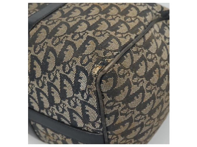 Borsa Boston in tela Trotter Christian Dior blu navy oro Auth bs25120 D'oro - vista 10