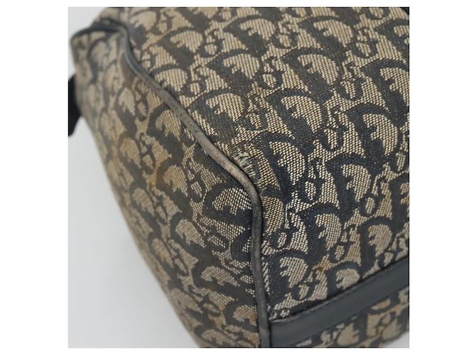 Borsa Boston in tela Trotter Christian Dior blu navy oro Auth bs25120 D'oro - vista 11