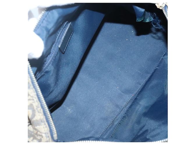 Borsa Boston in tela Trotter Christian Dior blu navy oro Auth bs25120 D'oro - vista 15