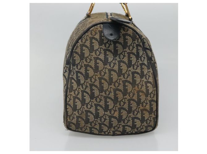 Borsa Boston in tela Trotter Christian Dior blu navy oro Auth bs25120 D'oro - vista 4