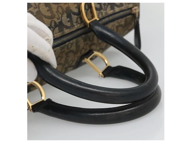 Borsa Boston in tela Trotter Christian Dior blu navy oro Auth bs25120 D'oro - vista 7