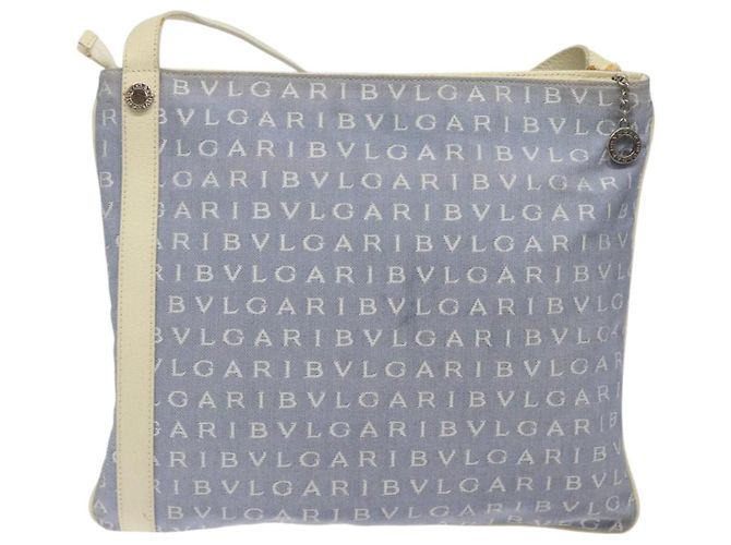 Bulgari Borsa a spalla BVLGARI Logo Mania in nylon azzurro chiaro argento Auth BA1566 Blu chiaro - vista 3
