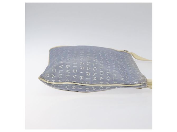 Bulgari Borsa a spalla BVLGARI Logo Mania in nylon azzurro chiaro argento Auth BA1566 Blu chiaro - vista 4