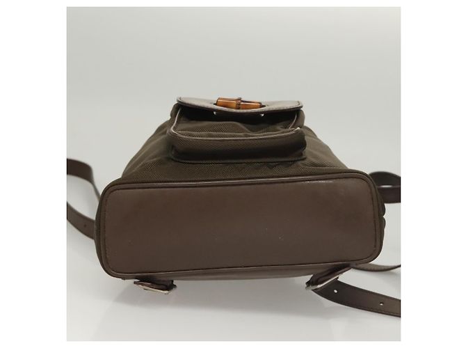 Gucci Bamboo Rucksack Nylon Khaki 003 2058 0030 5 Auth ep8797 - Ansicht 13