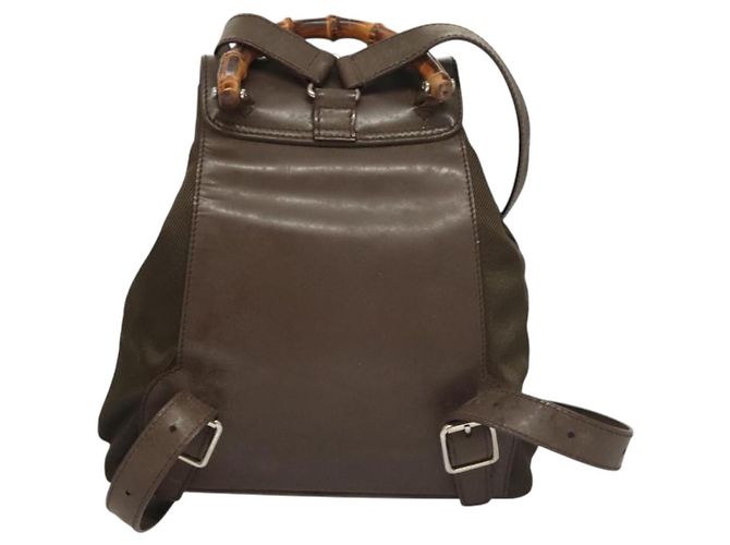 Gucci Bamboo Rucksack Nylon Khaki 003 2058 0030 5 Auth ep8797 - Ansicht 3