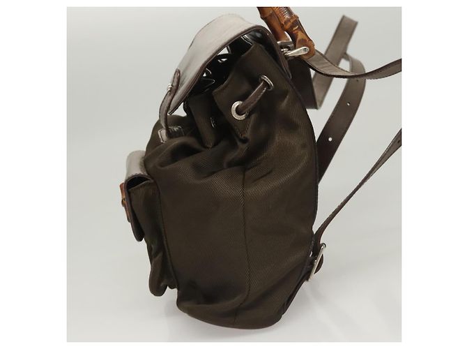 Gucci Bamboo Rucksack Nylon Khaki 003 2058 0030 5 Auth ep8797 - Ansicht 4