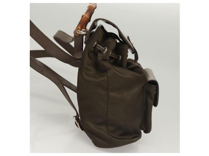 Gucci Bamboo Rucksack Nylon Khaki 003 2058 0030 5 Auth ep8797 - Ansicht 5