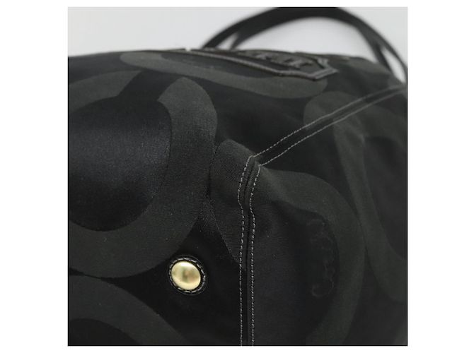 Borsa Tote Coach in tela nera e oro Auth bs24943 - vista 10