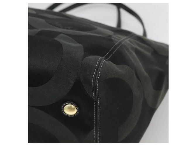 Borsa Tote Coach in tela nera e oro Auth bs24943 - vista 12