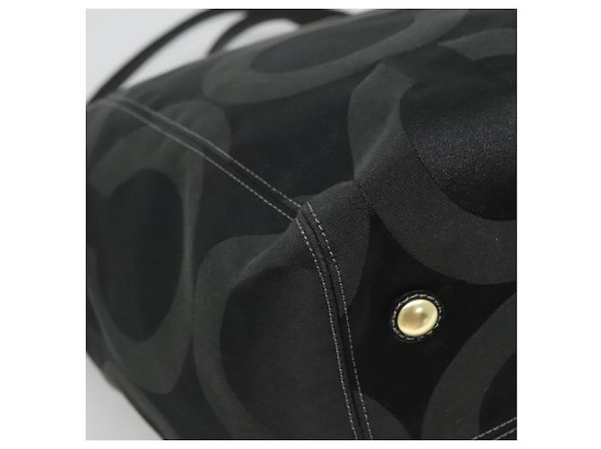 Borsa Tote Coach in tela nera e oro Auth bs24943 - vista 13