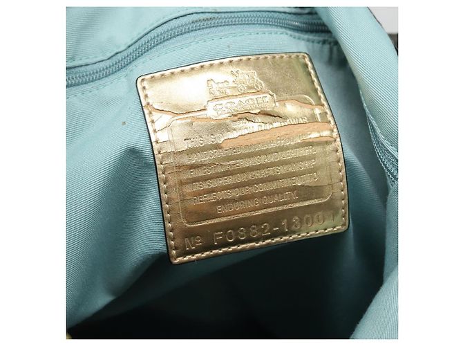 Borsa Tote Coach in tela nera e oro Auth bs24943 - vista 16