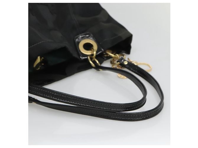 Borsa Tote Coach in tela nera e oro Auth bs24943 - vista 7