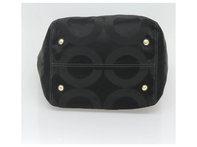 Borsa Tote Coach in tela nera e oro Auth bs24943 - vista 9