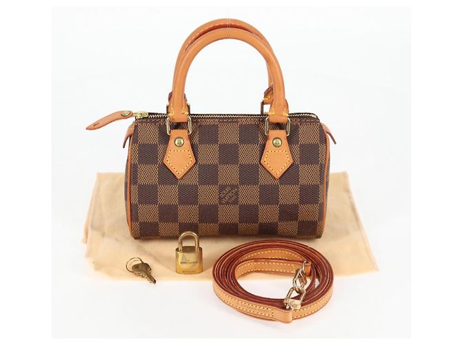 LOUIS VUITTON Borsa a Mano Mini Speedy Damier Ebene SPO N41536 LV Auth 117814SM - vista 12