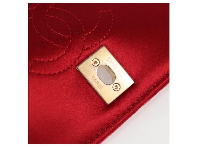CHANEL Matelassé Camelia Borsa a Spalla con Catena Velluto Rosso CC Auth KD378SM Blu navy - vista 20