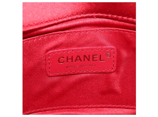 CHANEL Matelassé Camelia Borsa a Spalla con Catena Velluto Rosso CC Auth KD378SM Blu navy - vista 22