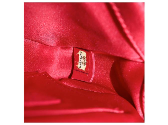 CHANEL Matelassé Camelia Borsa a Spalla con Catena Velluto Rosso CC Auth KD378SM Blu navy - vista 27